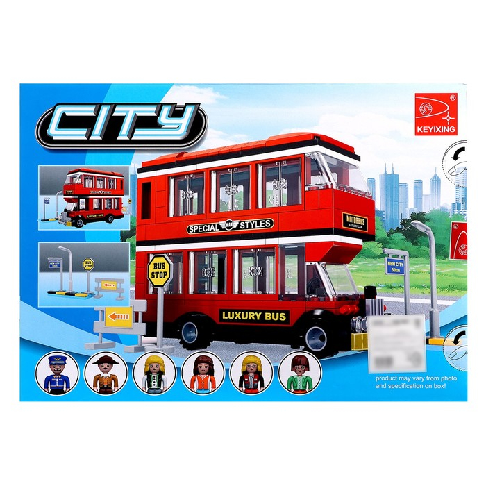 Конструктор &laquo;Двухэтажный автобус&raquo;, 282 детали