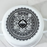 Кастрюля эмалированная &laquo;Мозаика&raquo;, 3 л, индукция, цвет белый