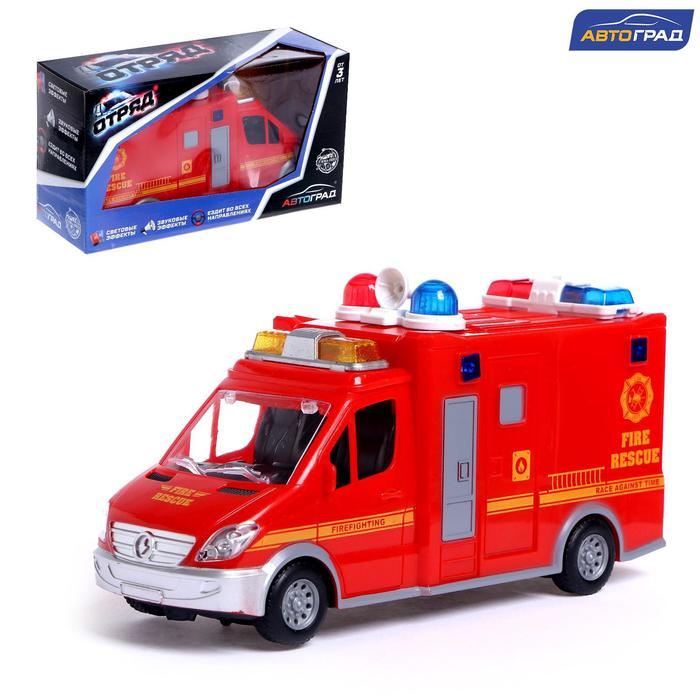 Машина &laquo;Пожарная служба&raquo;, световые и звуковые эффекты, работает от батареек
