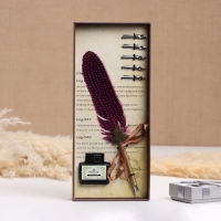 Набор подарочный 3в1 "Герби": перьевая ручка, чернила, наконечники, красный