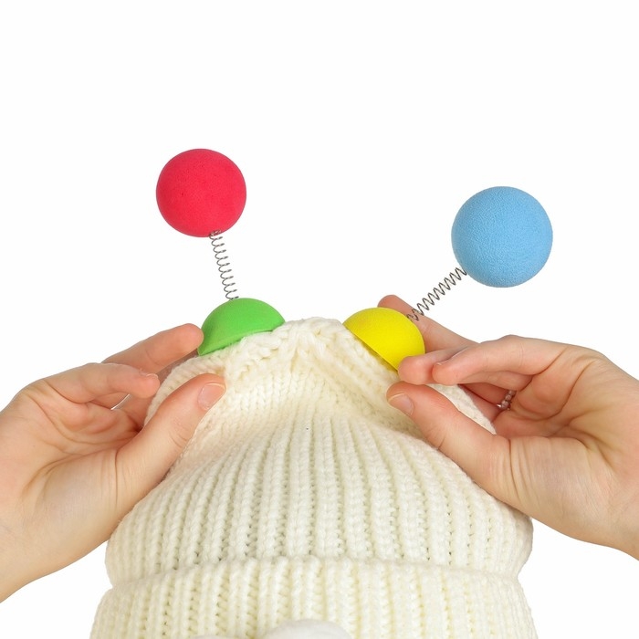 Карнавальная шапка Карнавальная шапка "Глазастик" с рожками р-р 56-58, цвет белый