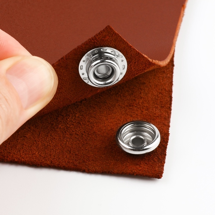 Кнопки установочные, Омега (О-образные), d = 15 мм, 6 шт, с установщиком, цвет серебряный Кнопки установочные, Омега (О-образные), d = 15 мм, 6 шт, с установщиком, цвет серебряный