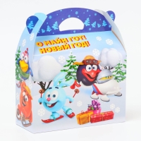 Новый год. Подарочная коробка Новогодняя Баул "Смешарики" лицензия 22 х 9 х 22 см (+5,6 см). Новый год. Подарочная коробка Новогодняя Баул "Смешарики" лицензия 22 х 9 х 22 см (+5,6 см).