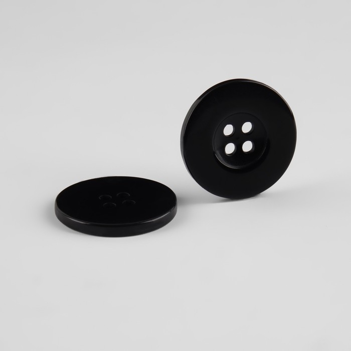 Набор пуговиц, 4 прокола, d = 25 мм, 10 шт, в блистере, цвет чёрный Набор пуговиц, 4 прокола, d = 25 мм, 10 шт, в блистере, цвет чёрный