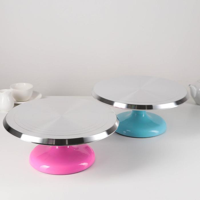 Подставка для торта вращающаяся &laquo;Лазурь&raquo;, d=31 см, цвет МИКС