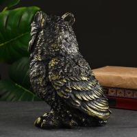 Копилка "Сова большая" черная, золотая, 27 см