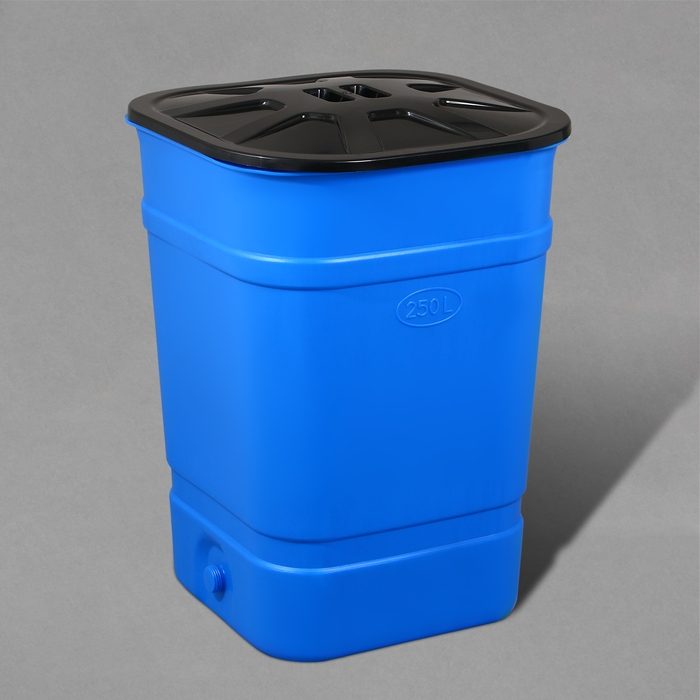Бочка-бак пищевая &laquo;Помощник&raquo;, 250 л, горловина 61 см, с крышкой, МИКС