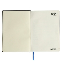 Ежедневник датированный 2024 A5 176 листов, deVENTE.Wild, твёрдая обложка из искусственной кожи, золотой срез, ляссе, кремовый блок 70 г/м2, синий
