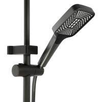 Душевая система ZEIN Z3896, верхняя и ручная лейка, ПВХ шланг, экран температуры, графит Душевая система ZEIN Z3896, верхняя и ручная лейка, ПВХ шланг, экран температуры, графит