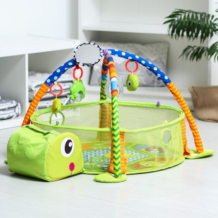 Развивающий коврик 3 в 1 &laquo;Черепаха&raquo;, 30 цветных шариков, 4 игрушки