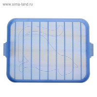 Туалет "Верный Друг" для кошек, с решёткой, 45 х 36 х 15 см, синий