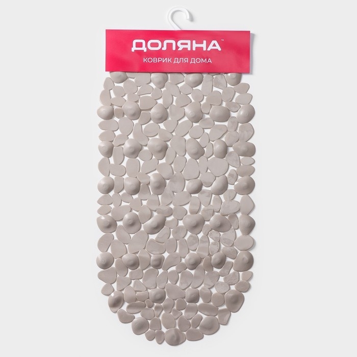 Коврик противоскользящий в ванну на присосках Доляна &laquo;Крупная галька&raquo;, 33&times;63 см, цвет МИКС