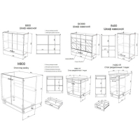 Кухонный гарнитур Мальва 2000, Венге/Лоредо