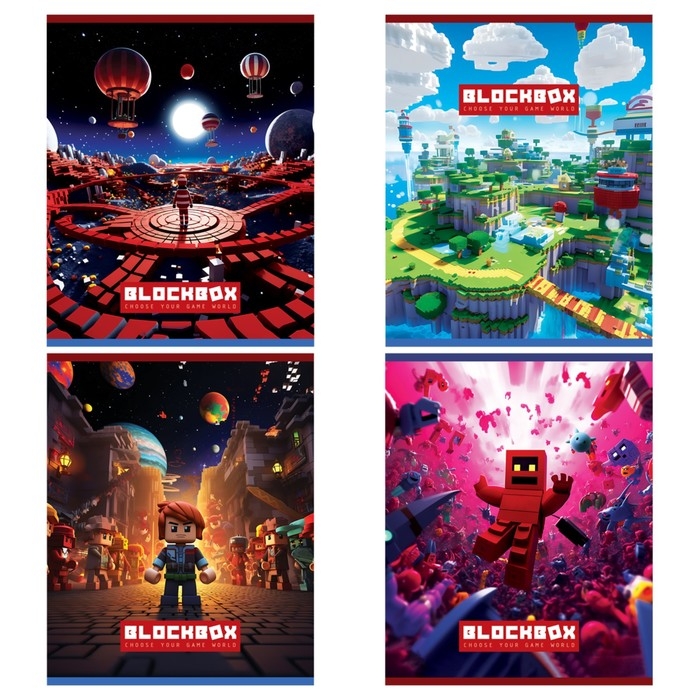 Тетрадь 96 листов в клетку, на гребне, Тетрадь 96 листов в клетку, на гребне, "Игровой мир", обложка мелованный картон, глянцевая ламинация, МИКС