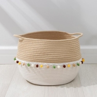 Корзина для хранения плетёная с ручками ручной работы Доляна «Вори», 39×29×23 см, цвет белый Корзина для хранения плетёная с ручками ручной работы Доляна «Вори», 39×29×23 см, цвет белый