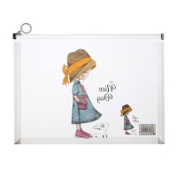 Папка-конверт на молнии формат А4, 180 мкр, прозрачная с рисунком "Девочки", МИКС Папка-конверт на молнии формат А4, 180 мкр, прозрачная с рисунком "Девочки", МИКС