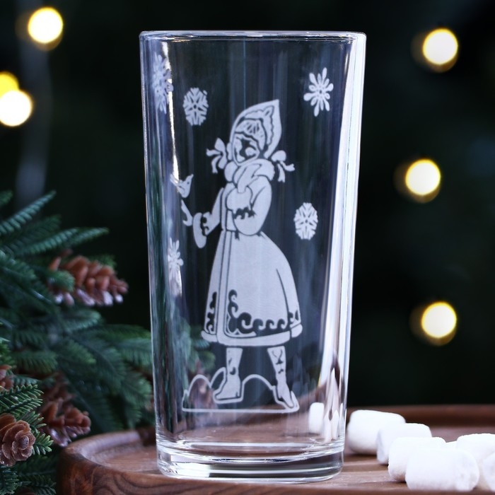Новый год. Стакан стеклянный &laquo;Снегурочка&raquo;, 250 мл
