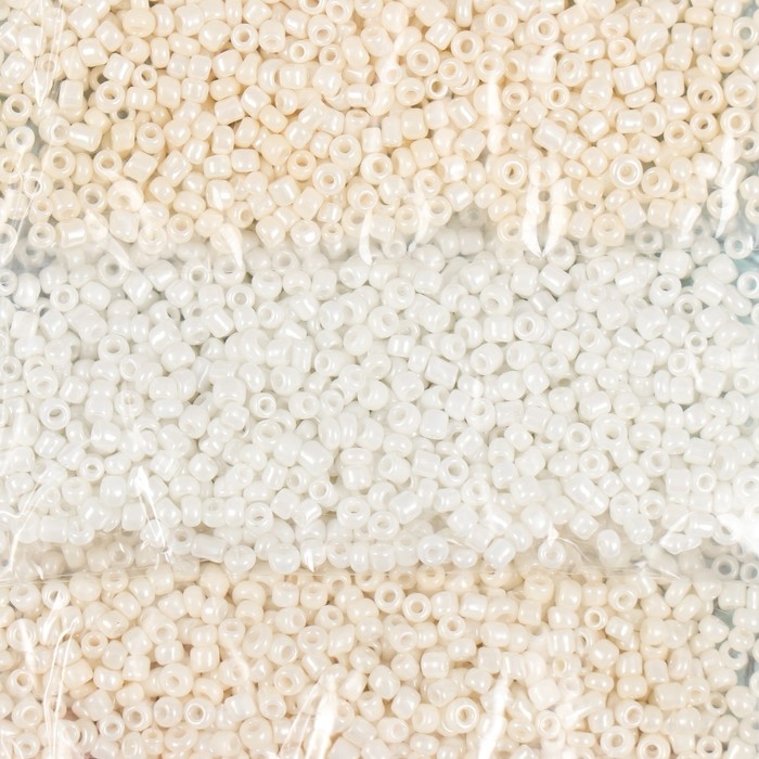 Бисер круглый 12/0 Бисер круглый 12/0 "Облако" жемчужные 6 цветов х 20 гр 20х8 см