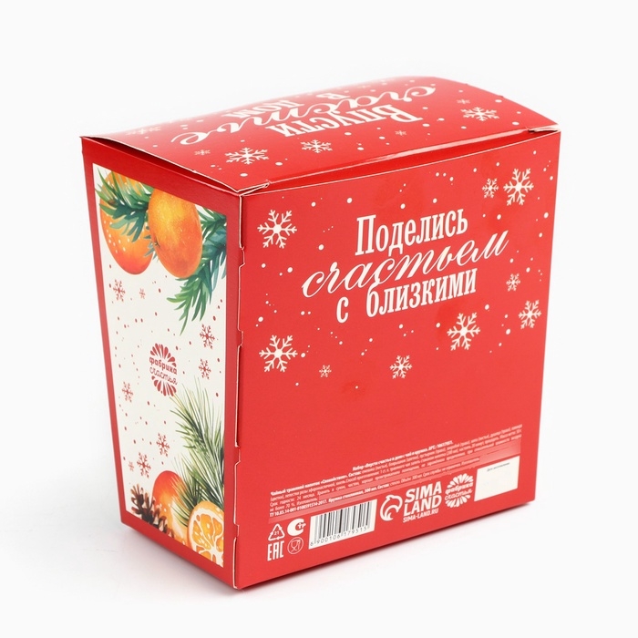 Подарочный набор новогодний &laquo;Впусти свастье в дом&raquo; чай травяной, 50 г и кружка стеклянная, 300 мл