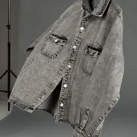 Куртка джинсовая O3, серая, размер M/L