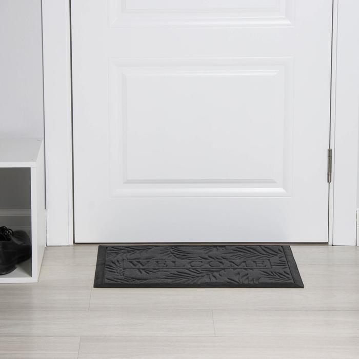 Коврик влаговпитывающий придверный Доляна &laquo;Welcome листья&raquo;, 40&times;60 см, цвет МИКС