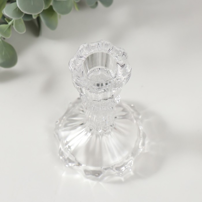 Подсвечник стекло на 1 свечу Подсвечник стекло на 1 свечу "Воздух. Колонна" прозрачный 6,3х6,3х11 см