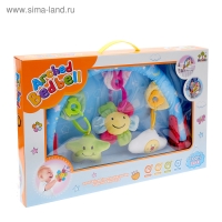 Дуга игровая мягкая на кроватку, коляску &laquo;Мягкие друзья&raquo;, 27 - 38 см, погремушки, 3 игрушки