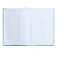 Ежедневник датированный 2025 года, deVENTE. Flag, A5 168 листов, Attomex. Even, твердая обложка бумвинил с поролоном, шелкография, ляссе, блок 70 г/м2, бирюзовый