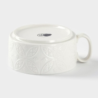 Набор фарфоровый чайный BellaTenero &laquo;Орнамент&raquo;, 3 предмета: чайник 400 мл, кружка 280 мл, бамбуковая подставка, цвет белый