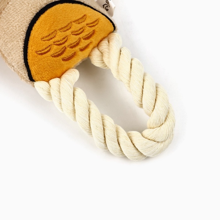 Игрушка для собак с канатом &laquo;Сова&raquo;, 20 х 15 см, бежевый