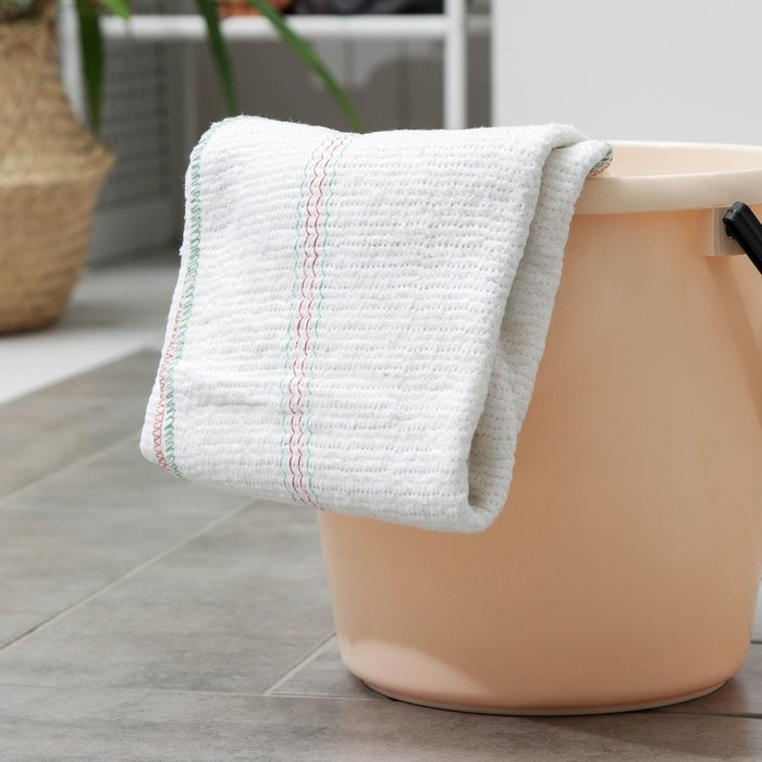 Тряпка для мытья пола Доляна, вискоза-ХПП, с оверлоком, 50&times;80 см, плотность 220 г/м, цвет белый