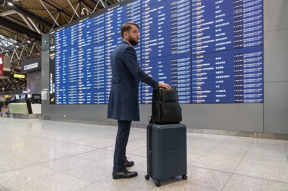 Рюкзак для ноутбука Santiago с кожаной отделкой, черный Рюкзак для ноутбука Santiago с кожаной отделкой, черный