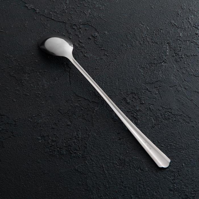 Ложка для коктейля &laquo;Новинка&raquo;, длина 19,7 см, толщина 1,5 мм, упрощённой обработки, цвет серебряный