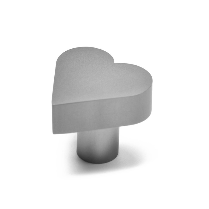Ручка кнопка мебельная “HEART“, цвет серый Ручка кнопка мебельная “HEART“, цвет серый