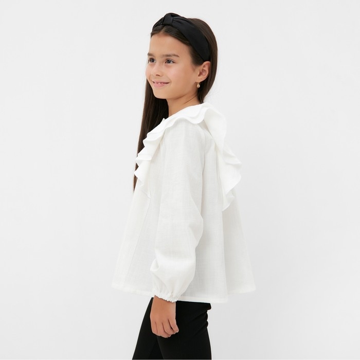 Рубашка для девочки KAFTAN, размер 32 (110-116), цвет белый