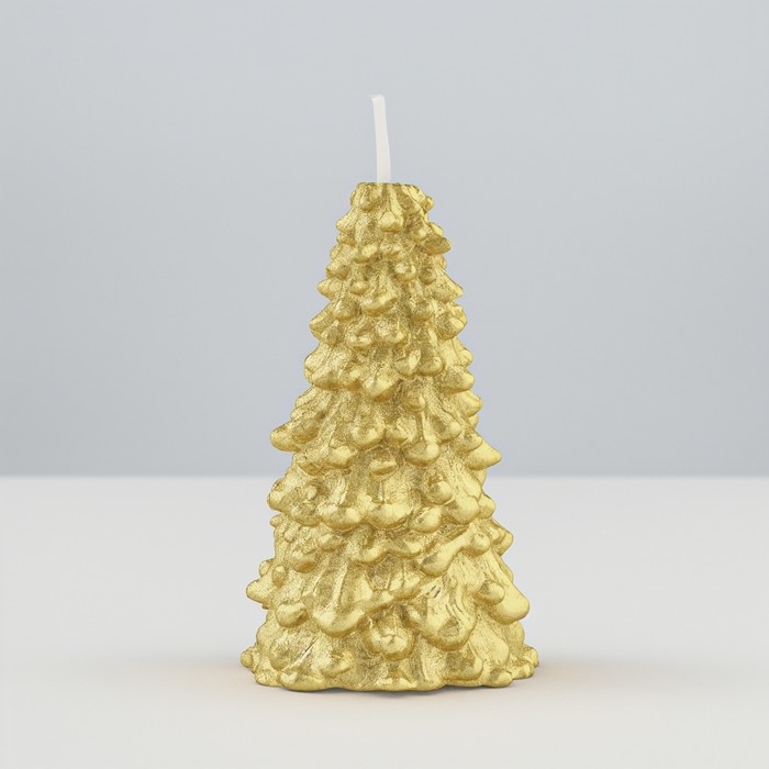 Свеча новогодняя Свеча новогодняя "Ёлка" 10х5см, золото