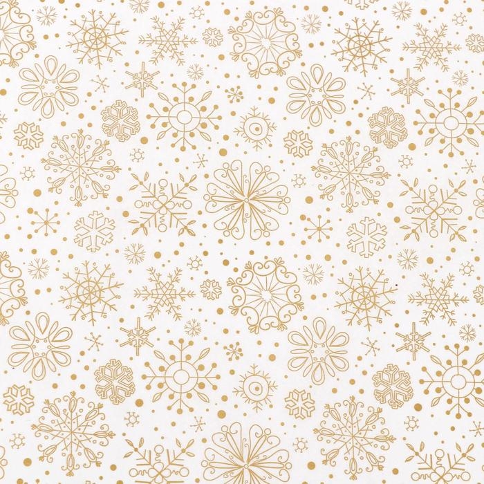 Бумага силиконизированная &laquo;Снежинки&raquo;, золотые, для выпечки, 0,38 х 5 м