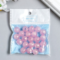 Бусины пластик "Шарики розовые с блёстками" светятся в темноте набор 20 гр d=1,2 см