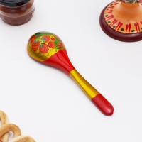 Ложка «Ягодка», салатная, 6×21, хохлома, МИКС Ложка «Ягодка», салатная, 6×21, хохлома, МИКС