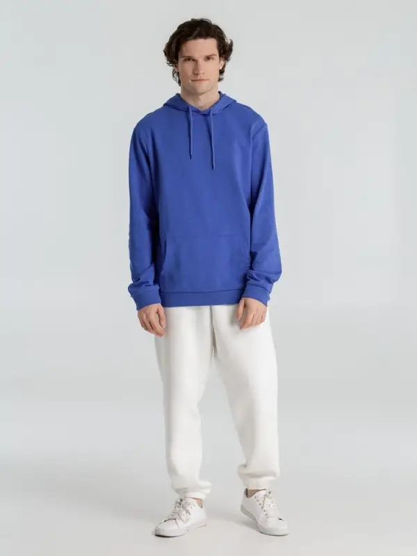 Толстовка с капюшоном унисекс Hoodie, ярко-синий меланж, размер XS