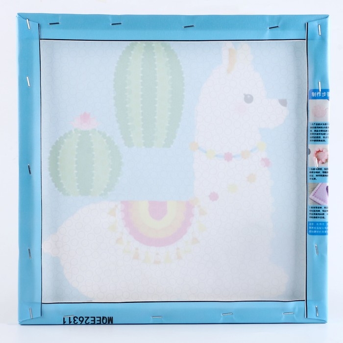 Аппликация помпошками &laquo;Лама и кактусы&raquo;, размер &mdash; 30 &times; 30 см, клей 30 мл