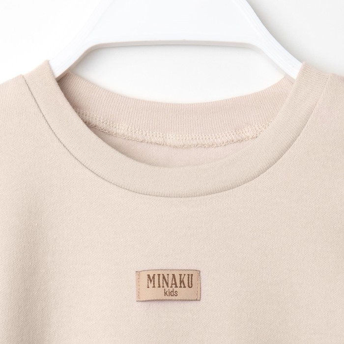 Костюм детский (свитшот, шорты) MINAKU, цвет бежевый, рост 116 см Костюм детский (свитшот, шорты) MINAKU, цвет бежевый, рост 116 см