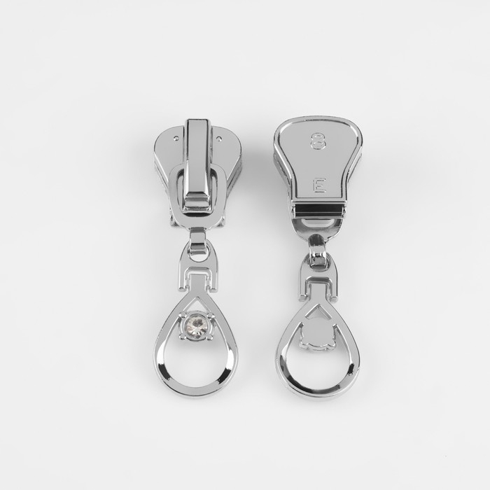 Бегунок автоматический для молнии «Трактор», №8, декоративный «Капля», 10 шт, цвет никель Бегунок автоматический для молнии «Трактор», №8, декоративный «Капля», 10 шт, цвет никель