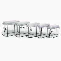 Комплект аквариумов "Матрешка" - 5 шт, Панорамные с крышками, 15 л, 20 л, 25 л, 30 л, 40 л Комплект аквариумов "Матрешка" - 5 шт, Панорамные с крышками, 15 л, 20 л, 25 л, 30 л, 40 л