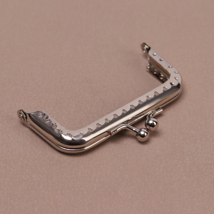 Фермуар пришивной &laquo;Прямоугольник&raquo;, 8 &times; 5 см, цвет серебряный