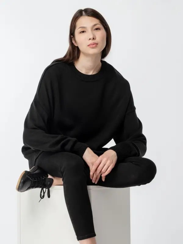 Джемпер оверсайз унисекс Stated в сумке, черный, размер L/XL Джемпер оверсайз унисекс Stated в сумке, черный, размер L/XL