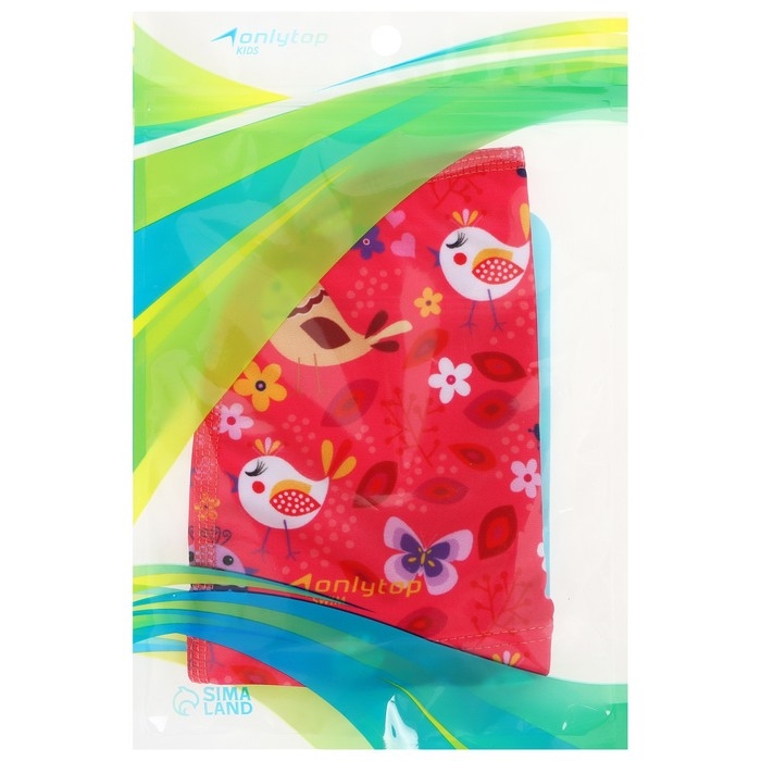 Шапочка для плавания детская ONLYTOP &laquo;Птички&raquo;, тканевая, обхват 46-52 см