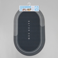 Коврик для ванной Доляна Bathroom, 48&times;78 см, цвет чёрный