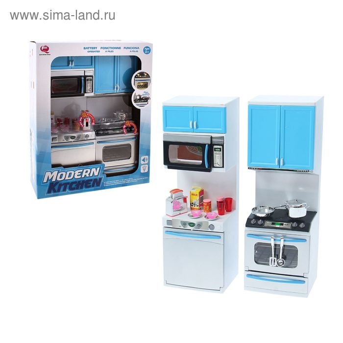 Кухня для кукол с аксессуарами, световые и звуковые эффекты