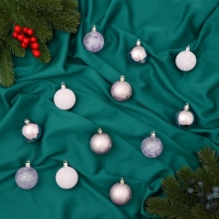 Набор шаров пластик d-5 см, 12 шт "Морозная ночь" сиреневый